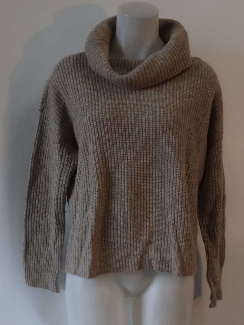 Womens Eileen Fisher Taupe (Item- 106) Yak Merino Wool Turtleneck Sweater S - Picture 4 of 8